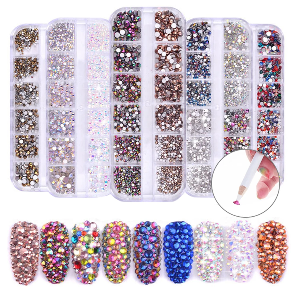 1440PCS Rhinestones Cabochons Glitter Imitation Diamond Gems Decorations for Nail Art Mixed Color Acrylic Nail Art Crystal Gems
1440PCS Rhinestones Cabochons Glitter Imitation Diamond Gems Decorations for Nail Art Mixed Color Acrylic Nail Art Crystal Gems