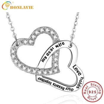 BONLAVIE 1 Piece My Dear Wife Love Holds Our Hearts Together Name Double Heart Pendant Necklace Fine Jewelry
BONLAVIE 1 Piece My Dear Wife Love Holds Our Hearts Together Name Double Heart Pendant Necklace Fine Jewelry