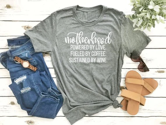 2019 Tees Art Top Motherhood T-Shirt Powered By Love Fueled By Coffee Sustained By Wine Mother Life Shirt Gift for Mom
2019 Tees Art Top Motherhood T-Shirt Powered By Love Fueled By Coffee Sustained By Wine Mother Life Shirt Gift for Mom