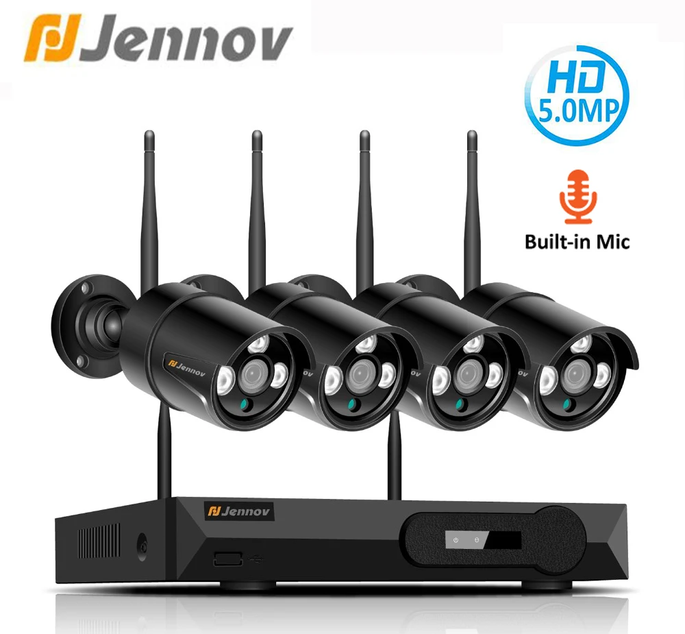 Jennov H.265 5.0MP 4CH Home Security Wireless Camera CCTV Set Surveillance Camera WIFI NVR Wireless IP Camera Outdoor IR-Cu
Jennov H.265 5.0MP 4CH Home Security Wireless Camera CCTV Set Surveillance Camera WIFI NVR Wireless IP Camera Outdoor IR-Cu