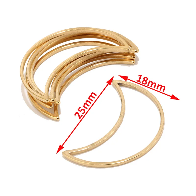 10pcs/lot Stainless Steel Gold Tone 25X18mm Moon Links Connectors Jewelry Accessories for Earring Making
10pcs/lot Stainless Steel Gold Tone 25X18mm Moon Links Connectors Jewelry Accessories for Earring Making