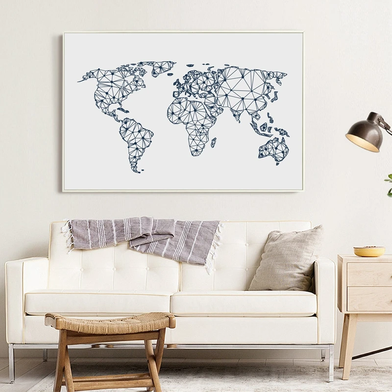 World Map Canvas Art Print Poster Wall Pictures , Abstract Map Of The World Canvas Painting Home Living Room Wall Decoration
World Map Canvas Art Print Poster Wall Pictures , Abstract Map Of The World Canvas Painting Home Living Room Wall Decoration