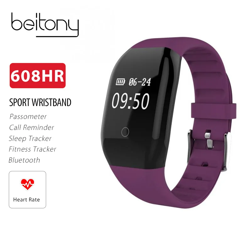 Фото Beitony Smart Watch Oxygen Bracelet Band Pulsera Actividad Waterproof Heart Rate Activity Monitor Fitnes 608HR | Электроника