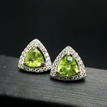 Almei Verified Triangle Peridot Stud Earrings, 925 Sterling Silver Jewelry, 5*5mm Gemstone with Velvet Box Certificate FR130
Almei Verified Triangle Peridot Stud Earrings, 925 Sterling Silver Jewelry, 5*5mm Gemstone with Velvet Box Certificate FR130
