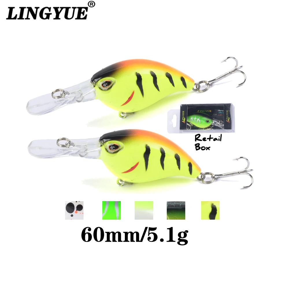 LINGYUE 1pcs Trout Minnow Fishing Lure 5.1g 60mm FAT Mini Crankbait With 2 Hooks Artificial Bait Freshwater Fishing Bait
LINGYUE 1pcs Trout Minnow Fishing Lure 5.1g 60mm FAT Mini Crankbait With 2 Hooks Artificial Bait Freshwater Fishing Bait