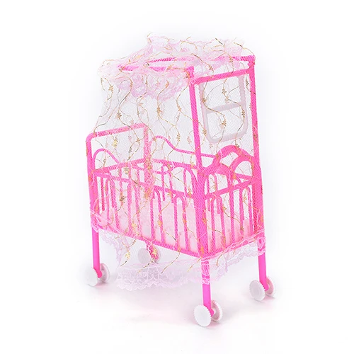 Пластиковая Мини Милая кукольная детская кровать для принцессы кукольный домик