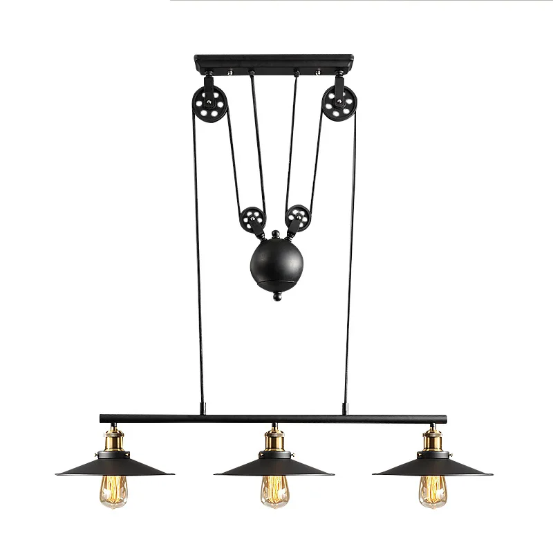 American Retro Industrial Style Nostalgia Wrought Iron Pulley Lifting Pendant Light for Restaurant Cafe Bar Clothing Shop
American Retro Industrial Style Nostalgia Wrought Iron Pulley Lifting Pendant Light for Restaurant Cafe Bar Clothing Shop