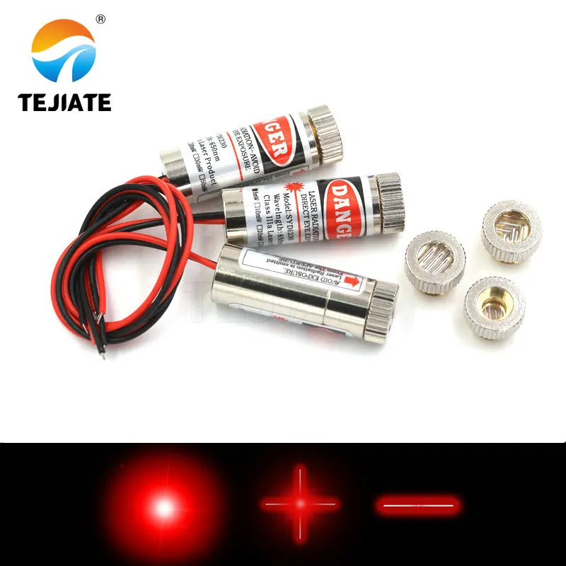12mm laser diode head 5mW 650nm red dot/line /cross tube infrared sensor module adjustable focal length 3-5V | Электронные