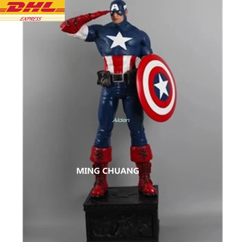 

22"Avengers: Endgame Statue Superhero Bust Captain America Full-Length Portrait Steve Rogers GK Action Figure Toy BOX 54CM B1452