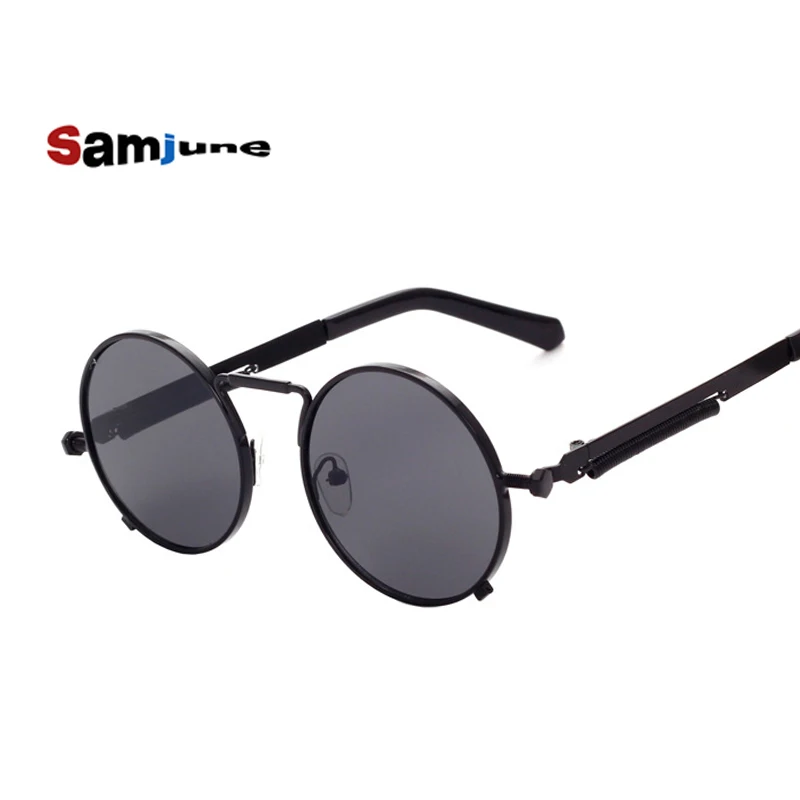 

Vintage Round Sunglasses Men Retro Steampunk Sunglasses Coating Mirror Round Circle Lens Sunglasses Special Legs Glasses UV400