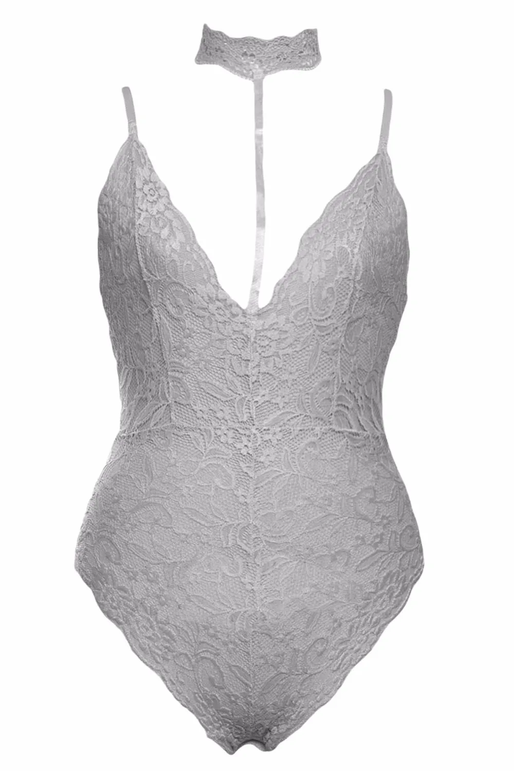 Grey-Sheer-Lace-Choker-Neck-Teddy-Lingerie-LC32139-11-2