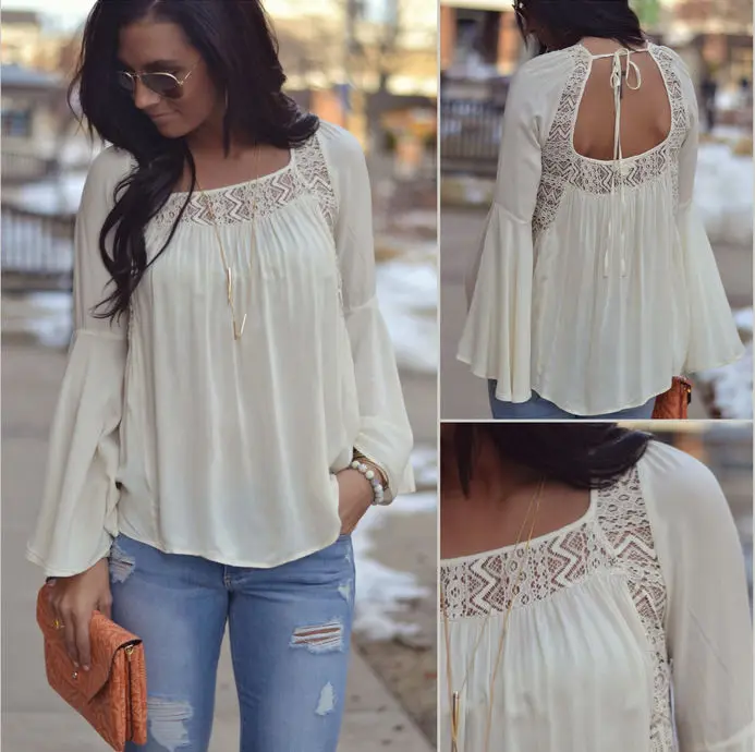 Fashion Women Ladies Chiffon Long Sleeve White Lace Blouse Summer Casual Tassel Loose Shirts Blouses
Fashion Women Ladies Chiffon Long Sleeve White Lace Blouse Summer Casual Tassel Loose Shirts Blouses