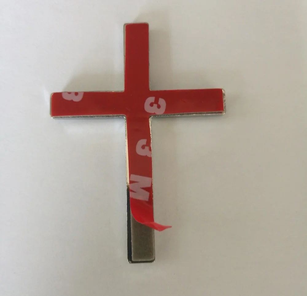 3D Metal Christian Cross Car Side Body Trunk Emblem Badge Sticker Decal Silver