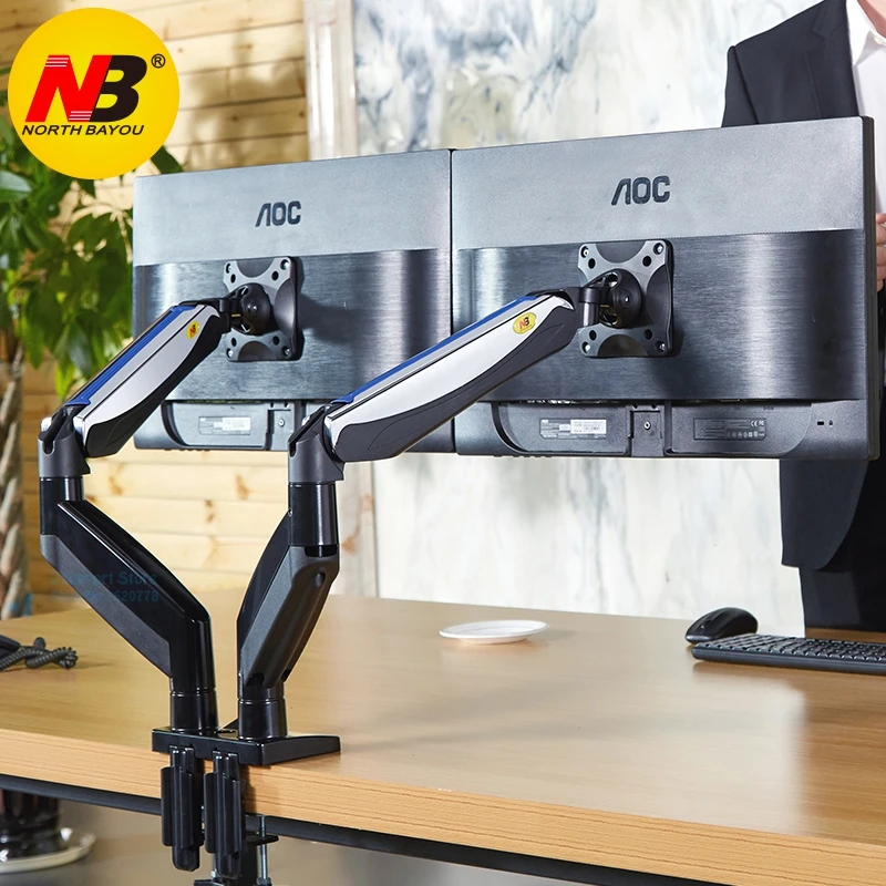 NB F185A Aluminum Alloy 22-27 inch Dual LCD LED Monitor Mount Gas Spring Arm Full Motion Monitor Holder Support with 2 USB Ports
NB F185A Aluminum Alloy 22-27 inch Dual LCD LED Monitor Mount Gas Spring Arm Full Motion Monitor Holder Support with 2 USB Ports