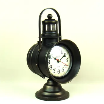 Reminiscent Wrought Iron Art Railway Blinker Model Desk Clock Vintage Metal Hurricane Lamp Table Timepiece Decoration Craftworks
Reminiscent Wrought Iron Art Railway Blinker Model Desk Clock Vintage Metal Hurricane Lamp Table Timepiece Decoration Craftworks