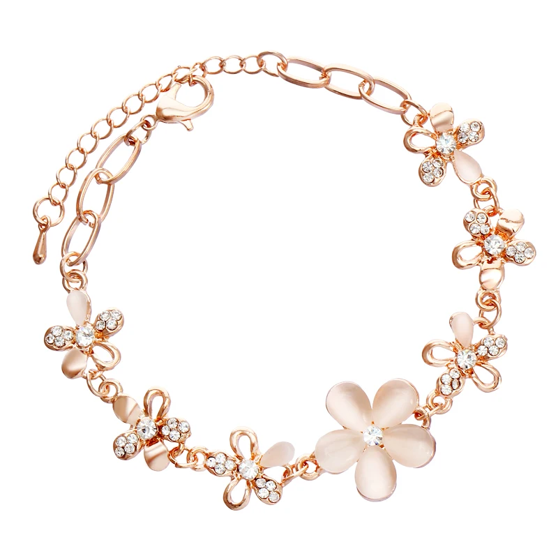 Women Chain Bracelet Gold Color Fashion Bracelets Austrian Crystal Pierced Flower Cat Eye Shiny Charm Bracelets Bangles Jewlery
Women Chain Bracelet Gold Color Fashion Bracelets Austrian Crystal Pierced Flower Cat Eye Shiny Charm Bracelets Bangles Jewlery