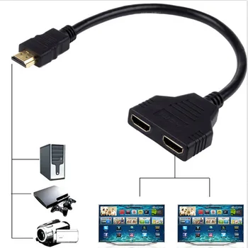 HDMI Male To 2x HDMI Female Splitter Adapter Cable Converter 1 In 2 Out 1080p Black
HDMI Male To 2x HDMI Female Splitter Adapter Cable Converter 1 In 2 Out 1080p Black