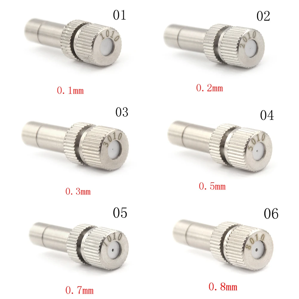 Metal Low-pressure Atomizing Misting Head Garden Sprinklers Threaded Fog Mist Nozzle Misting Fogging Spray Injector 0.1-0.8mm
Metal Low-pressure Atomizing Misting Head Garden Sprinklers Threaded Fog Mist Nozzle Misting Fogging Spray Injector 0.1-0.8mm