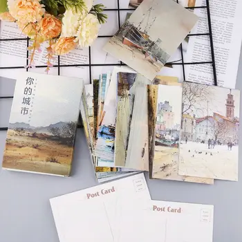 30 Sheets Your City Paintings Retro Vintage Postcard Christmas Gift Card Wish Poster Cards New Year Gifts
30 Sheets Your City Paintings Retro Vintage Postcard Christmas Gift Card Wish Poster Cards New Year Gifts
