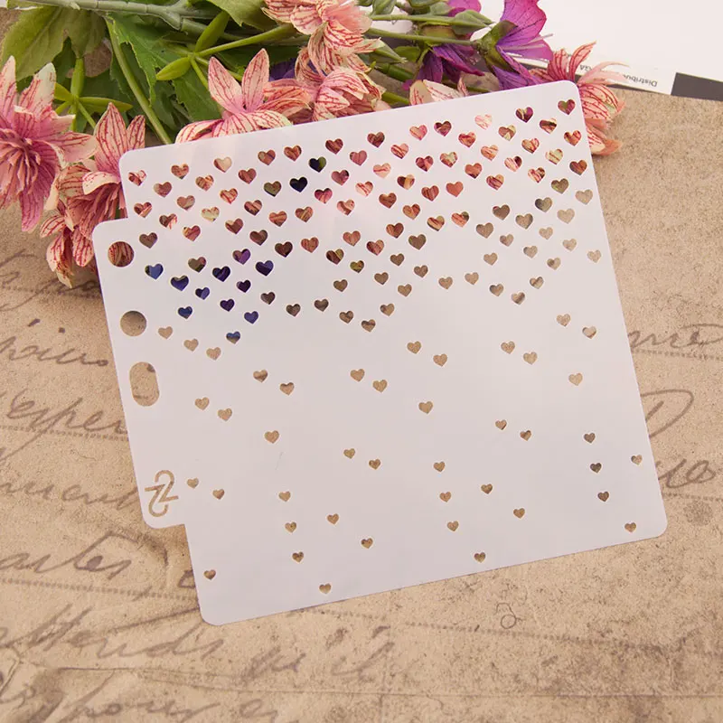 Many Hearts Stencils for DIY Scrapbooking Plastic Handmade Template Photo Album Diary Decor Cards Painting Drawing Cake Tools
Many Hearts Stencils for DIY Scrapbooking Plastic Handmade Template Photo Album Diary Decor Cards Painting Drawing Cake Tools