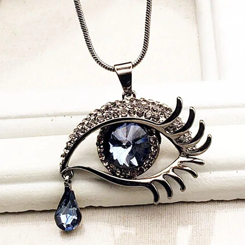 Bluelans Women's Crystal Rhinestone Teardrop Fake Eyelash Pendant Silver Chain Necklace
Bluelans Women's Crystal Rhinestone Teardrop Fake Eyelash Pendant Silver Chain Necklace