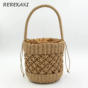 Hollow Women Handbag Summer Woven Bucket Beach Bag Handmade Female Straw Bags Bohemian Tote Knitting Drawstring Mesh Bag Basket
Hollow Women Handbag Summer Woven Bucket Beach Bag Handmade Female Straw Bags Bohemian Tote Knitting Drawstring Mesh Bag Basket