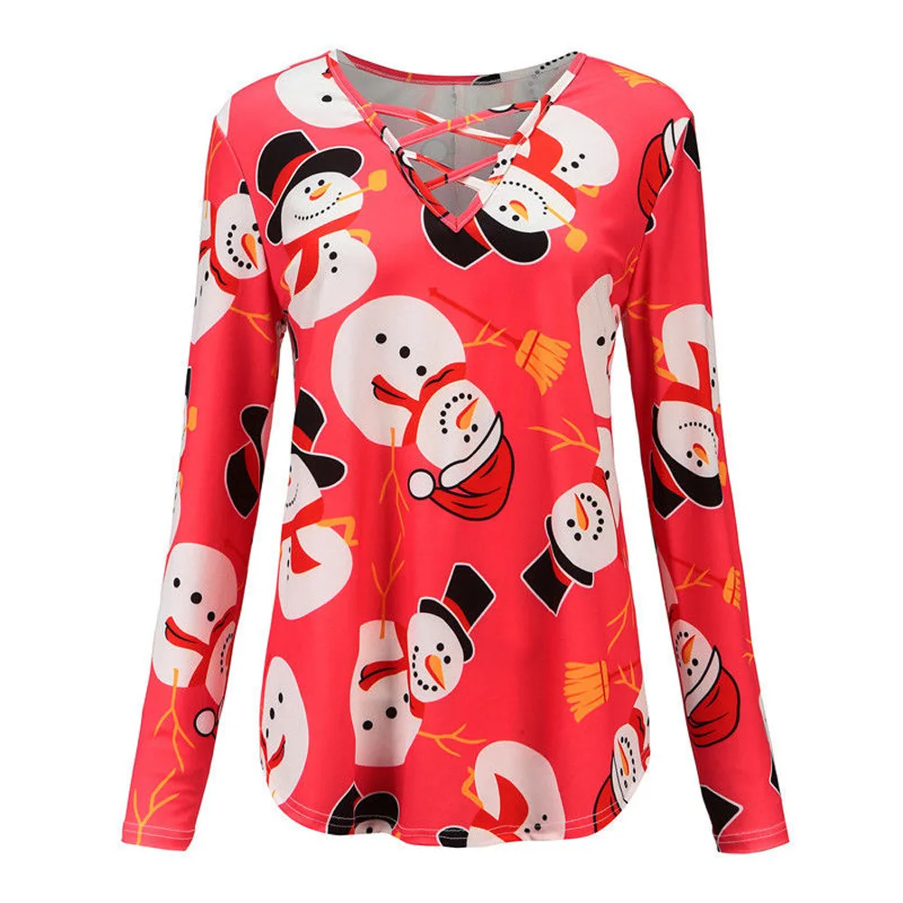 CHAMSGEND 2018 Women Christmas Print Blouse Causal Fashion Santa Snowman Print Shirt V-Neck Long Sleeve Xmas Tops Blouse No12
CHAMSGEND 2018 Women Christmas Print Blouse Causal Fashion Santa Snowman Print Shirt V-Neck Long Sleeve Xmas Tops Blouse No12