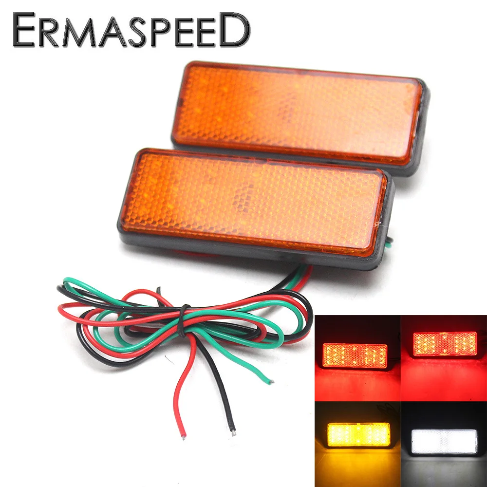 Pair Motorcycle Square LED Turn Signal Indicator Red / Amber / White Light Reflectors Universal for Honda Kawasaki Yamaha Ducati
Pair Motorcycle Square LED Turn Signal Indicator Red / Amber / White Light Reflectors Universal for Honda Kawasaki Yamaha Ducati