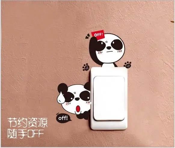Cartoon cute little panda fun stickers Bedroom living room outlet reminder turn off the light switch
Cartoon cute little panda fun stickers Bedroom living room outlet reminder turn off the light switch