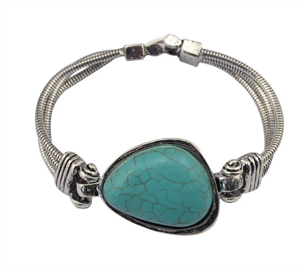 Vintage Bohemia Tibetan Ethnic Silver Metal Bracelets & Bangles Green Stone Big Bead Bracelet Women Men Jewelry Accessoires 2018
Vintage Bohemia Tibetan Ethnic Silver Metal Bracelets & Bangles Green Stone Big Bead Bracelet Women Men Jewelry Accessoires 2018