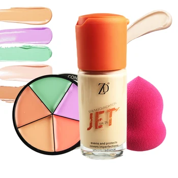 ZD 3Pcs Makeup Set Long Lasting SPF20 Liquid Foundation+5 Colors Concealer Palette+Cosmetic Puff Kit Random Cosmetics Kits FA03S
ZD 3Pcs Makeup Set Long Lasting SPF20 Liquid Foundation+5 Colors Concealer Palette+Cosmetic Puff Kit Random Cosmetics Kits FA03S