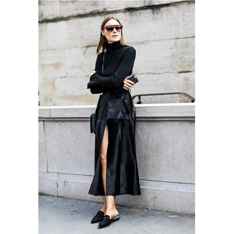 New exclusive custom Fur one horse skirt surface flocking leather texture irregularly split skirts
New exclusive custom Fur one horse skirt surface flocking leather texture irregularly split skirts