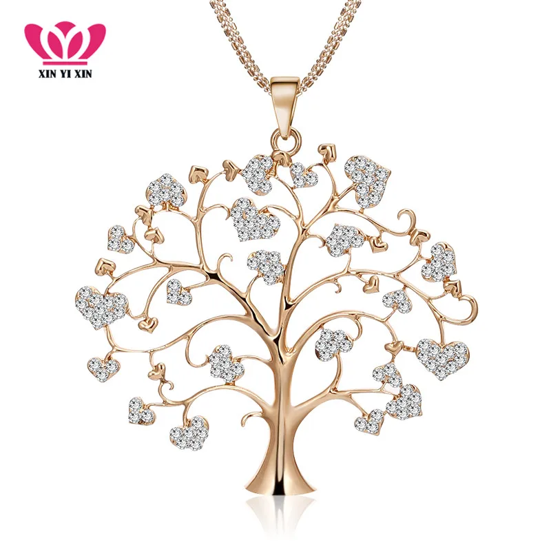 New Big Tree of Life Quality Full Crystal Heart Pendant Necklace Gold Silver Long Chain Sweater Necklace For Women dropshipping
New Big Tree of Life Quality Full Crystal Heart Pendant Necklace Gold Silver Long Chain Sweater Necklace For Women dropshipping
