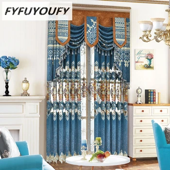 European luxury Polyester Embroidered Blackout curtains for the Livingroom/Kitchen French Window shading curtain Flat curtain
European luxury Polyester Embroidered Blackout curtains for the Livingroom/Kitchen French Window shading curtain Flat curtain