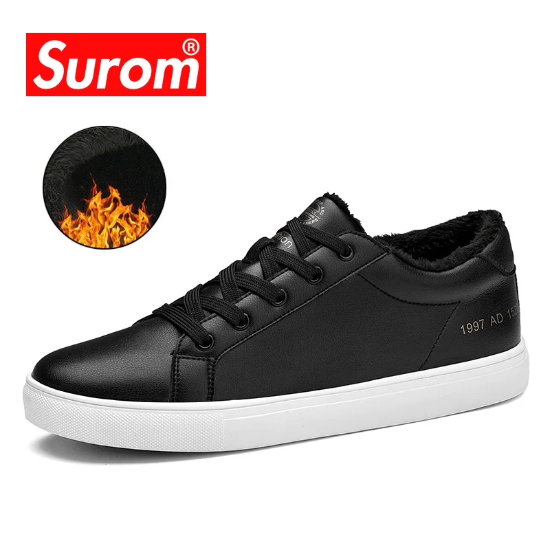 SUROM Casual Men's Shoes Winter Plush Fur Flats Warm Snow PU Leather Lace Up Fashion Male Shoes Adult Sneakers Sapato Masculino
SUROM Casual Men's Shoes Winter Plush Fur Flats Warm Snow PU Leather Lace Up Fashion Male Shoes Adult Sneakers Sapato Masculino