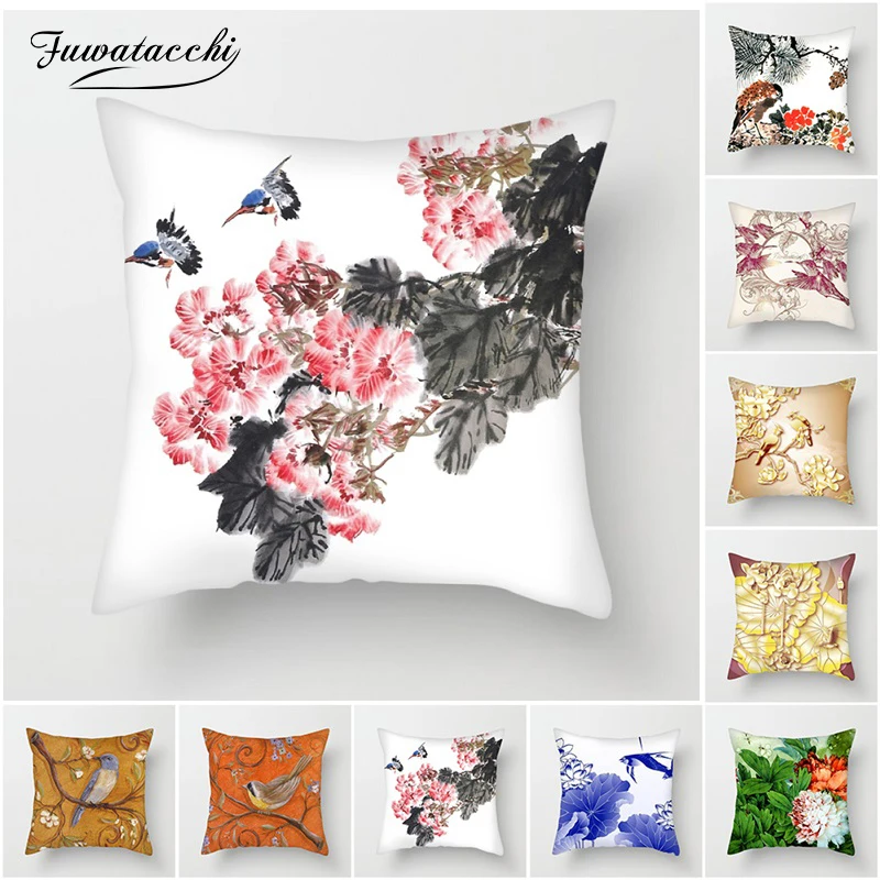 Fuwatacchi Ink painting Cushion Covers Flowers and Birds Pillow Covers for Home Sofa Chair Decors Chinese Style Pillowcases
Fuwatacchi Ink painting Cushion Covers Flowers and Birds Pillow Covers for Home Sofa Chair Decors Chinese Style Pillowcases