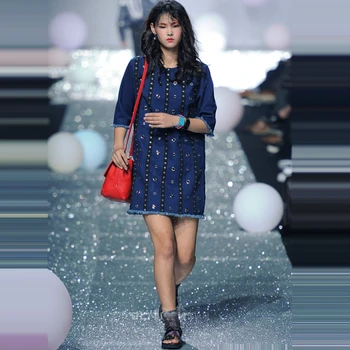 Vestidos De Fiesta Dress Rushed Cute Plus Size 2018 And Summer Fashion Catwalk New Elegant Temperament Rivets Cowboy Female
Vestidos De Fiesta Dress Rushed Cute Plus Size 2018 And Summer Fashion Catwalk New Elegant Temperament Rivets Cowboy Female