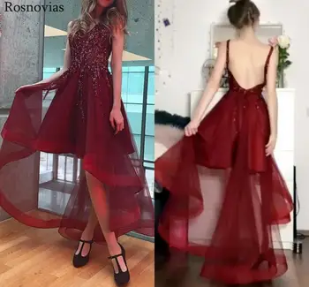 Dark Red Major Beading Prom Dresses V Neck Backless High Low Sweet Evening Party Dresses Formal Gowns Hi-Lo Prom Dresses 2019
Dark Red Major Beading Prom Dresses V Neck Backless High Low Sweet Evening Party Dresses Formal Gowns Hi-Lo Prom Dresses 2019