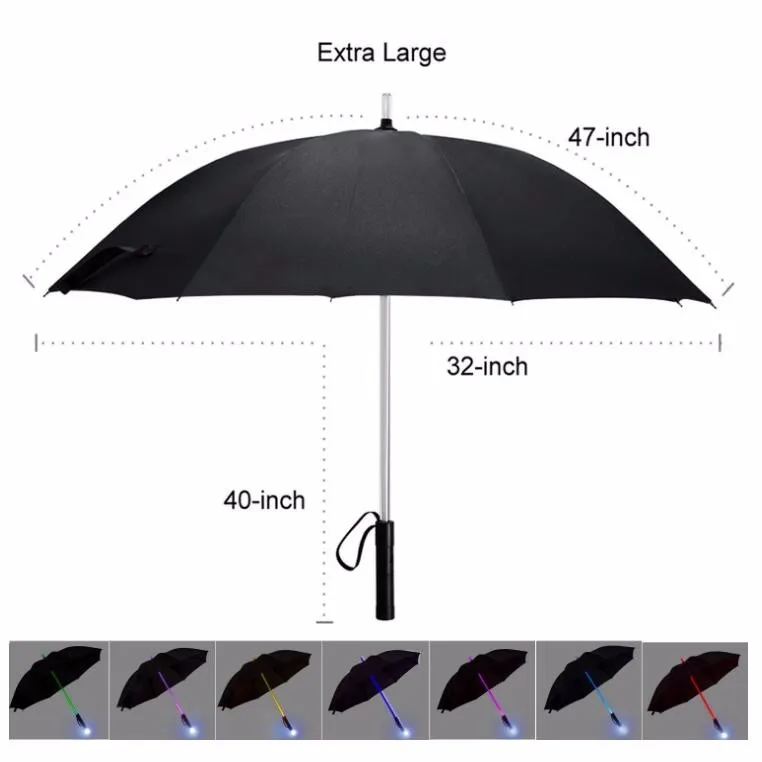 7 Colors LED Star Wars Umbrella Golf Umbrella Rain Men Women Light Flash Night Protection Car FlashLight Transparent Umbrella
