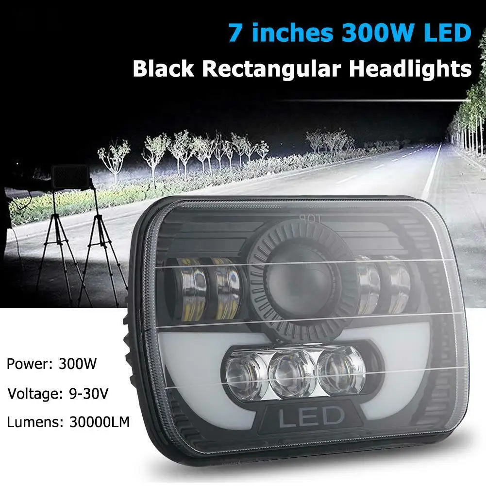 300W 7x6" 5X7" Black Rectangular Headlights 30000LM 6000K IP67 LED Projector Headlight Hi-Lo Beam DRL For Jeep Cherokee XJ
300W 7x6" 5X7" Black Rectangular Headlights 30000LM 6000K IP67 LED Projector Headlight Hi-Lo Beam DRL For Jeep Cherokee XJ