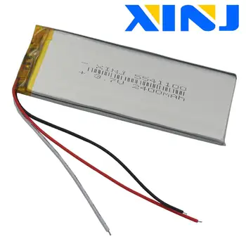 XINJ 3.7V 2400mAh 3wires for thermistor Lithium Polymer Li-Po Battery Li ion 5541100 For GPS E-book PDA MID ipod DVD Tablet PC
XINJ 3.7V 2400mAh 3wires for thermistor Lithium Polymer Li-Po Battery Li ion 5541100 For GPS E-book PDA MID ipod DVD Tablet PC