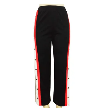 Stripe Patchwork Red White Black Rivet Side Slit Elastic Waist Casual Long Pants 2018 Summer Women Wide Leg Button Pants c0314
Stripe Patchwork Red White Black Rivet Side Slit Elastic Waist Casual Long Pants 2018 Summer Women Wide Leg Button Pants c0314