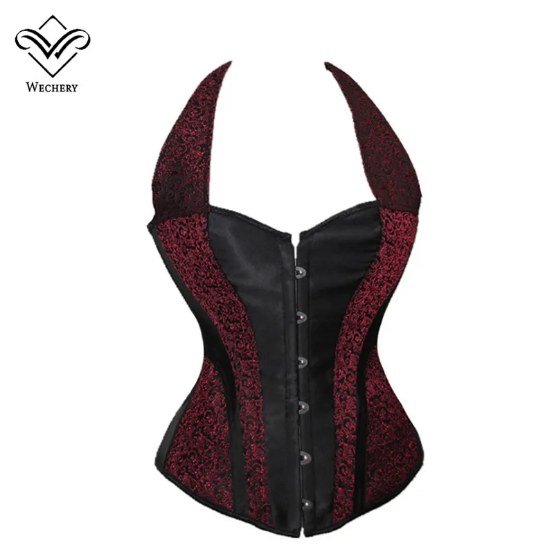 Wechery Steampunk Corset Sexy Gothic Striped Corsets & Bustiers Lace up Vintage Leather korset Corsage Waister Halter Corselet
Wechery Steampunk Corset Sexy Gothic Striped Corsets & Bustiers Lace up Vintage Leather korset Corsage Waister Halter Corselet