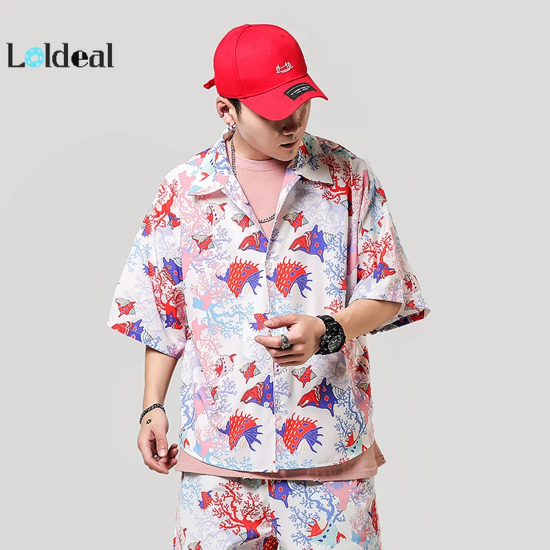 LOLDEAL Summer Tide Models Large Size Cool Two-color Tide Men's Short-sleeved Flower Shirt Loose Men's Shirt
LOLDEAL Summer Tide Models Large Size Cool Two-color Tide Men's Short-sleeved Flower Shirt Loose Men's Shirt