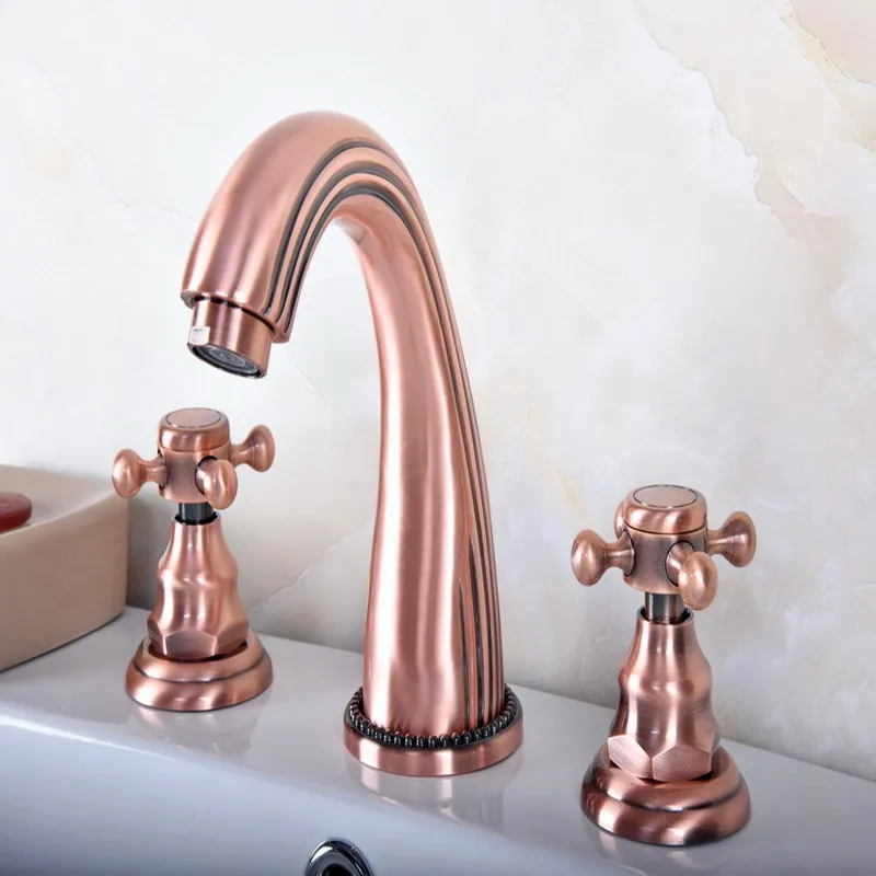 Antique Red Copper Widespread Dual Handle Bathroom Washing Basin Mixer Taps Deck Mounted 3 Holes Lavatory Sink Faucet arg079
Antique Red Copper Widespread Dual Handle Bathroom Washing Basin Mixer Taps Deck Mounted 3 Holes Lavatory Sink Faucet arg079