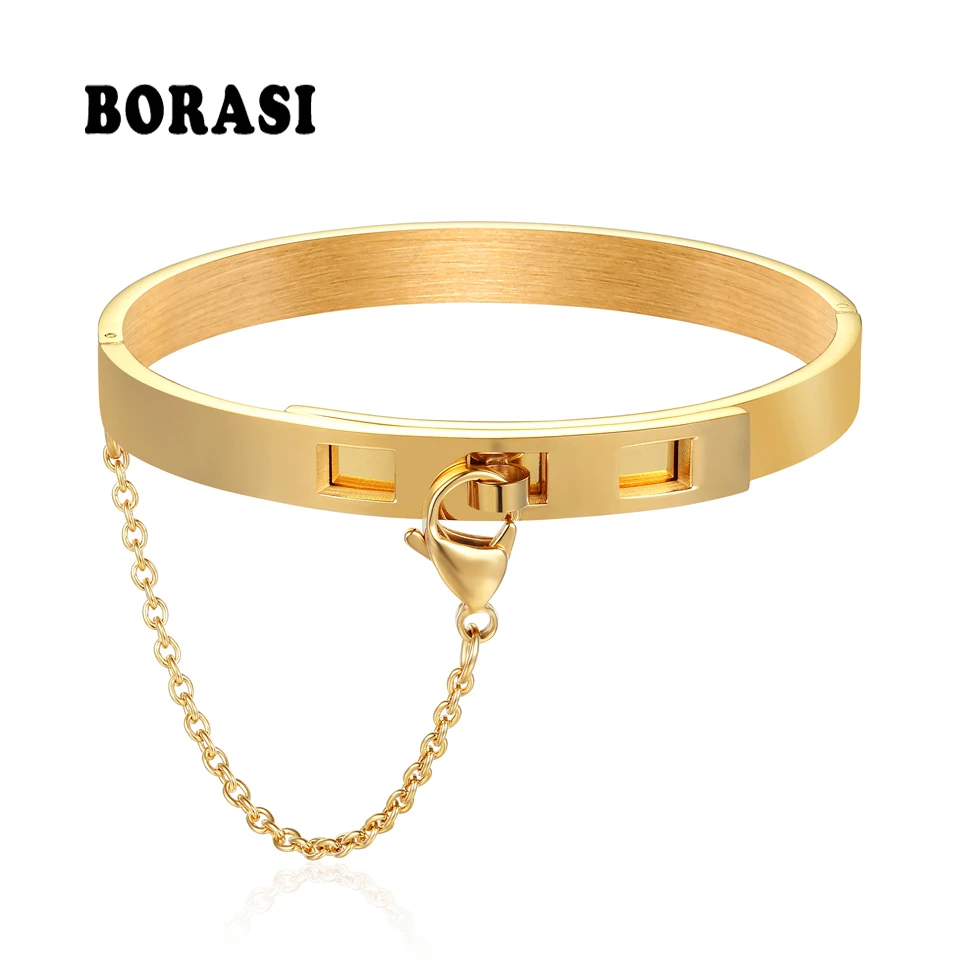 BORASI Gold Color Bangle Bracelet For Women Safety Chain Cuff Bracelet Noeud armband Bracelets Female Fashion Jewelry Bangles
BORASI Gold Color Bangle Bracelet For Women Safety Chain Cuff Bracelet Noeud armband Bracelets Female Fashion Jewelry Bangles