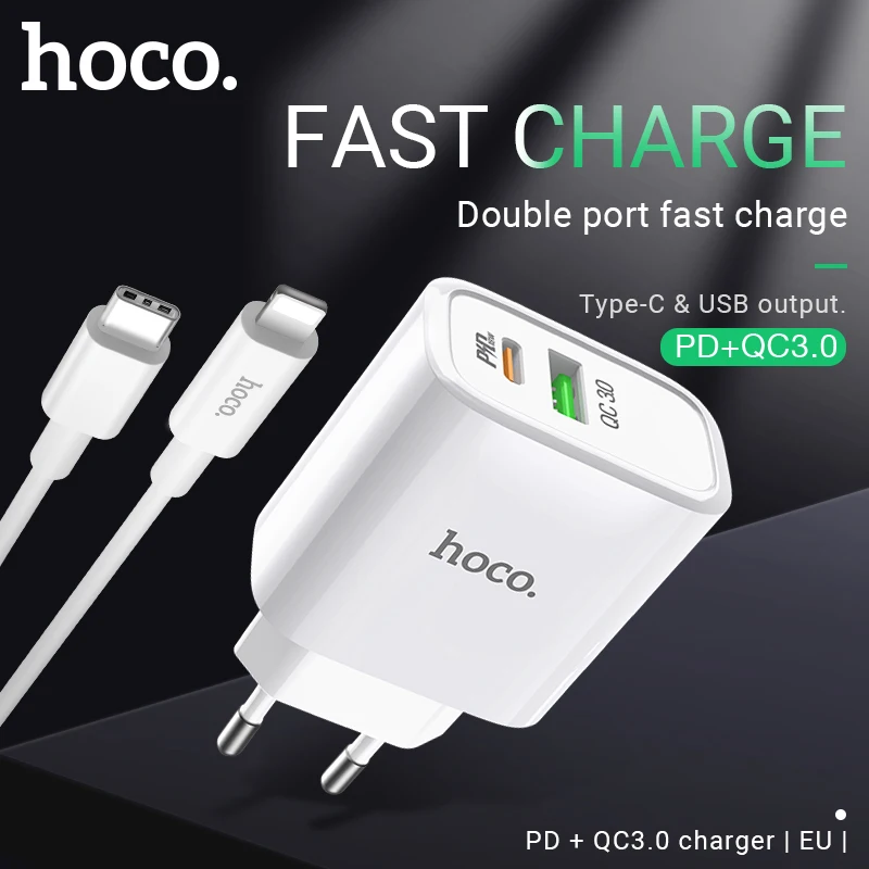 hoco wall charger for PD QC3.0 FCP AFC fast charge support adapter USB Type C output EU plug for iPhone Samsung Xiaomi Huawei
hoco wall charger for PD QC3.0 FCP AFC fast charge support adapter USB Type C output EU plug for iPhone Samsung Xiaomi Huawei