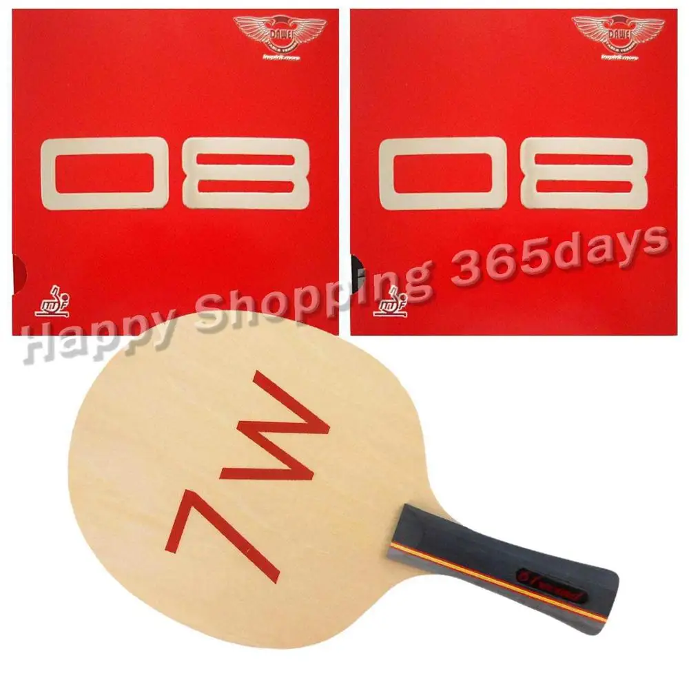 

Pro Table Tennis PingPong Combo Racket 61second 7W Blade with 2x Dawei 08 Rubbers Shakehand long FL