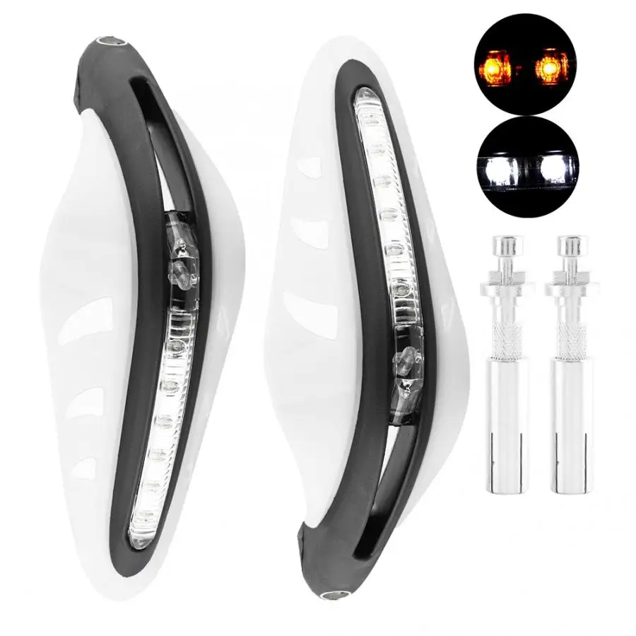 Universal Hand Guards with LED Light 1Pair Motorcycle Handlebar Hand Guard Windshield ABS Protector Cover with LED Daylight
Universal Hand Guards with LED Light 1Pair Motorcycle Handlebar Hand Guard Windshield ABS Protector Cover with LED Daylight