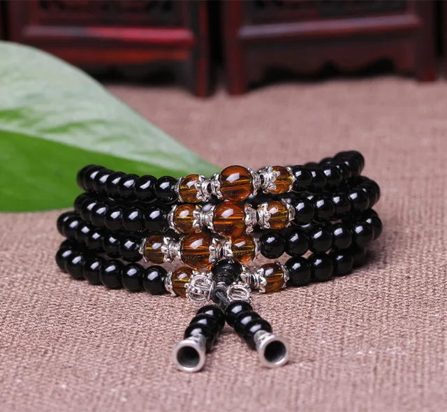 New Black Obsidian Tiger Eye Crystal 108 Prayer Beads Bracelet Necklace Tibet Buddhist Buddha Meditation Mala Lucky Jewelry Gift
New Black Obsidian Tiger Eye Crystal 108 Prayer Beads Bracelet Necklace Tibet Buddhist Buddha Meditation Mala Lucky Jewelry Gift